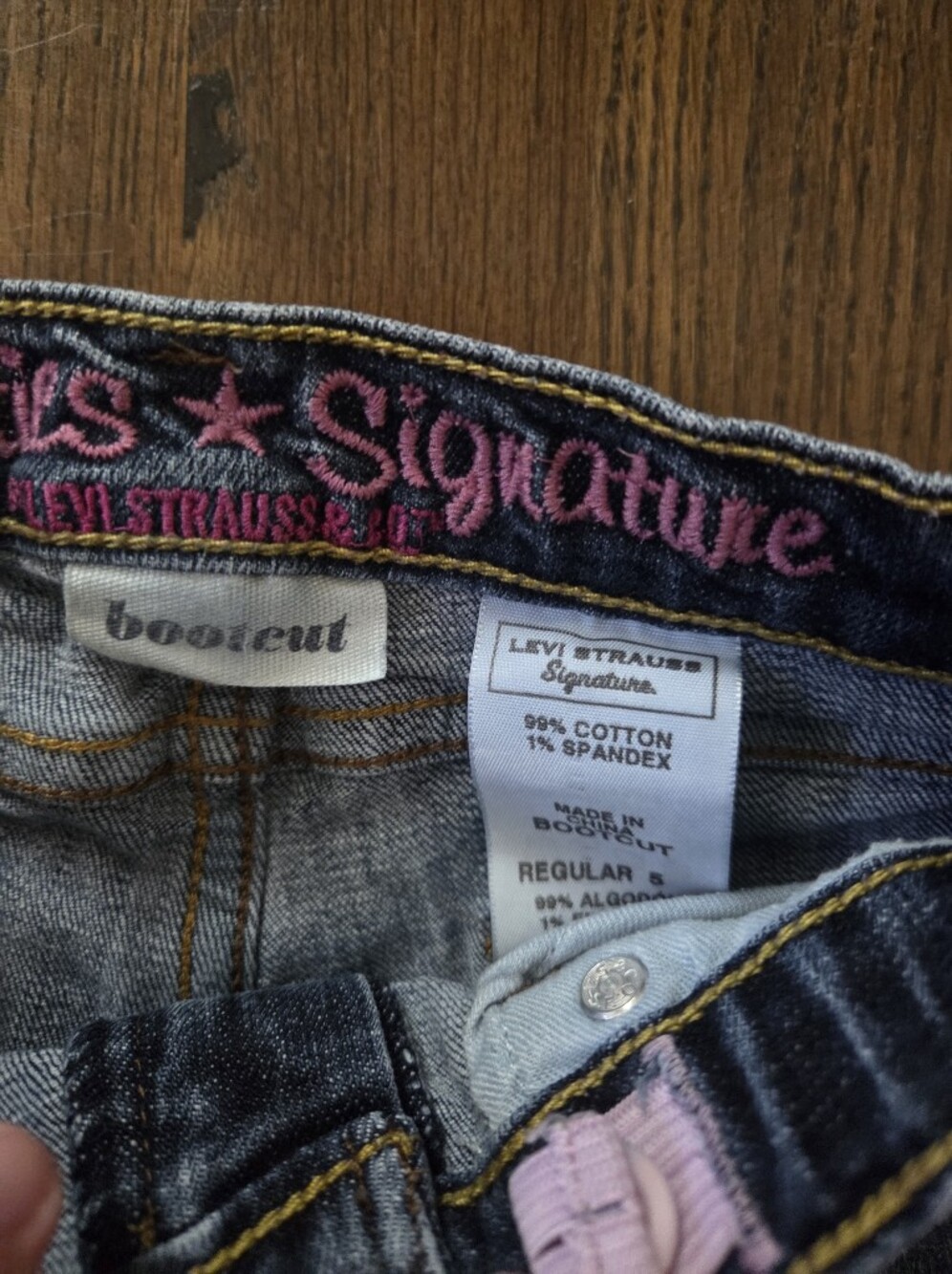 Levi Strauss Girls 5 Regular Bootcut Blue Jeans - Picture 7 of 10